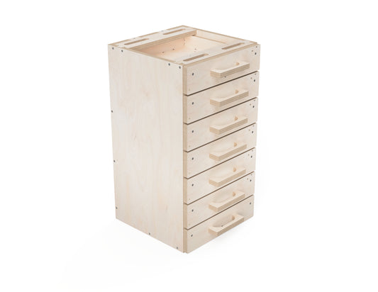 Modular workbench attachment with seven drawers CNC DXF design