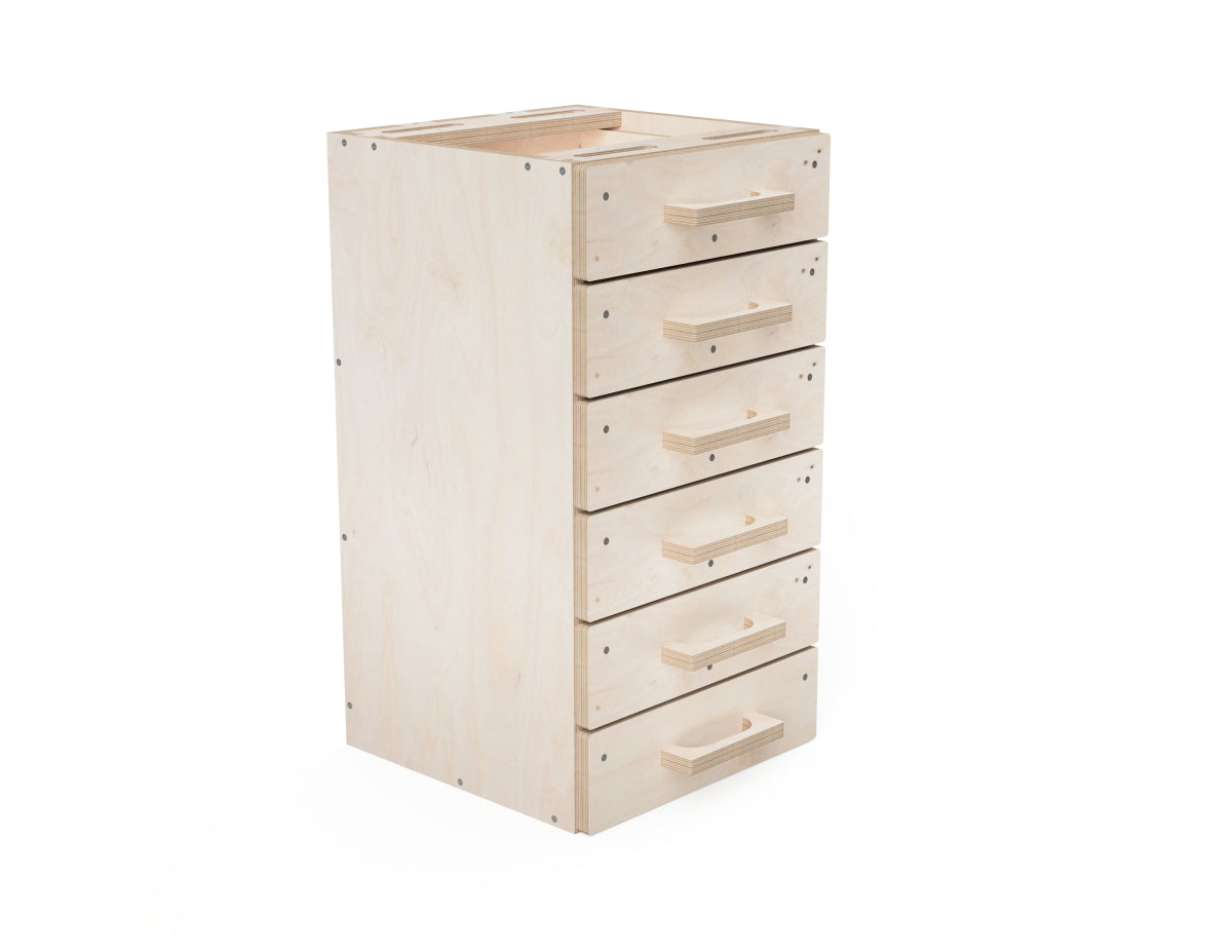 Six-drawer cabinet DXF files for workbench projects