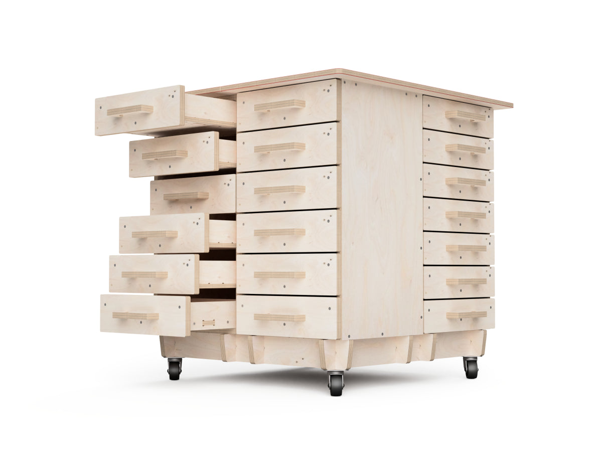 Modular storage solution for CNC woodworking enthusiasts