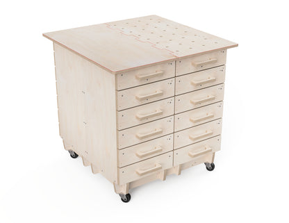 Easy assembly CNC six-drawer cabinet for workbench