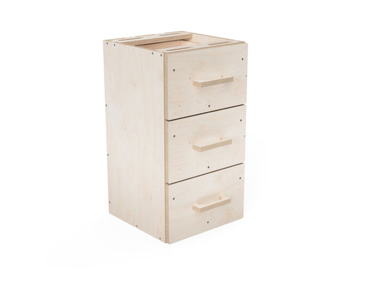 Modular workbench attachment three drawer cabinet CNC project