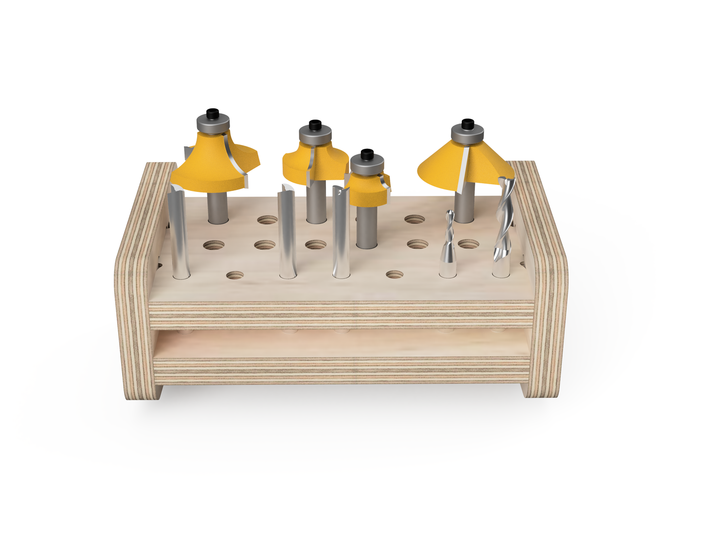 Router Bit Stand - French Cleat Attachment - DXF Files