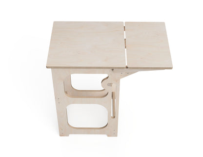 Small plywood table extended from 500x525 mm to 500x830 mm