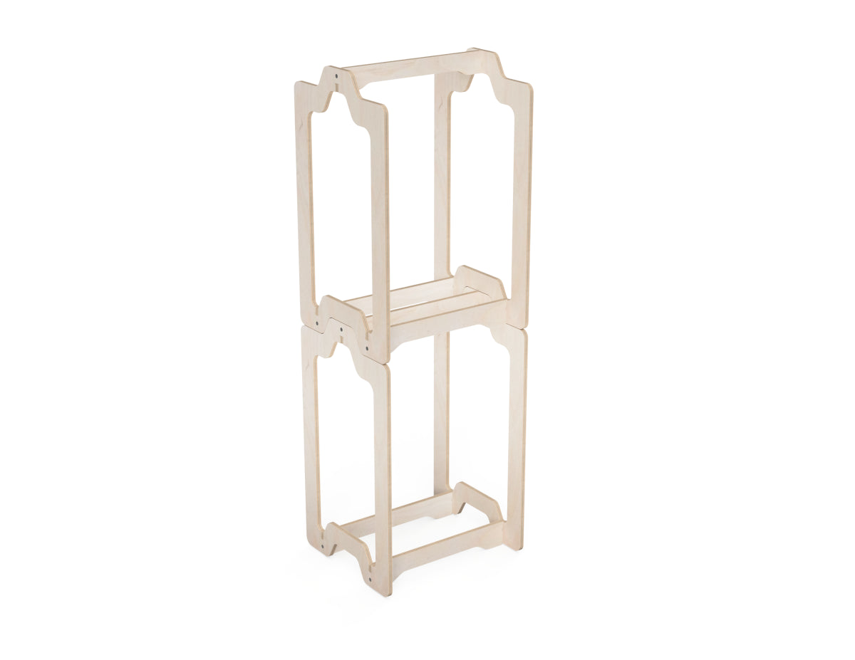 Minimalist plywood firewood basket designed for CNC routing