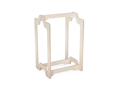 DIY plywood firewood basket made from free DXF files, side view