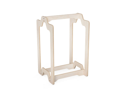 DIY plywood firewood basket made from free DXF files, side view