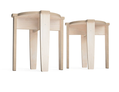 Easy-to-assemble plywood stools made from DXF plans