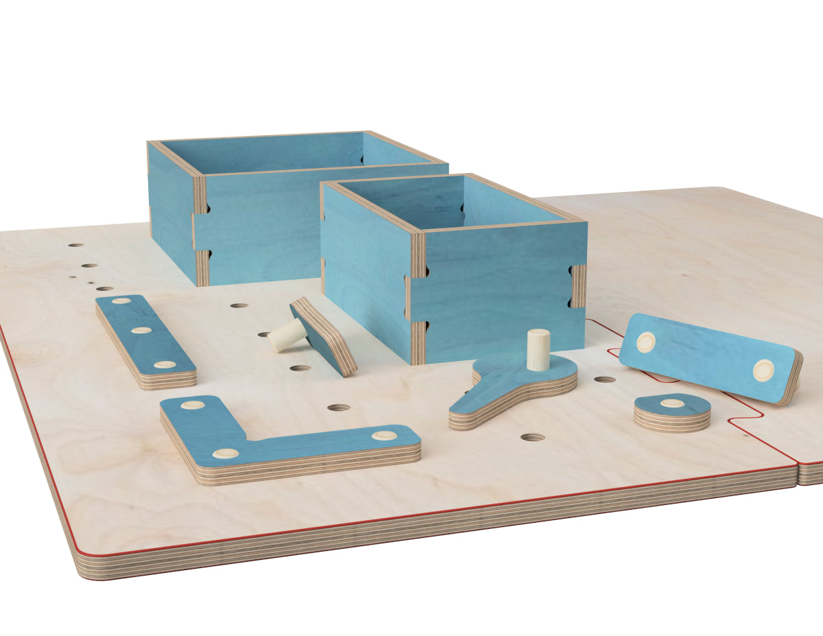 Workbench doghole attachments made from plywood CNC parts