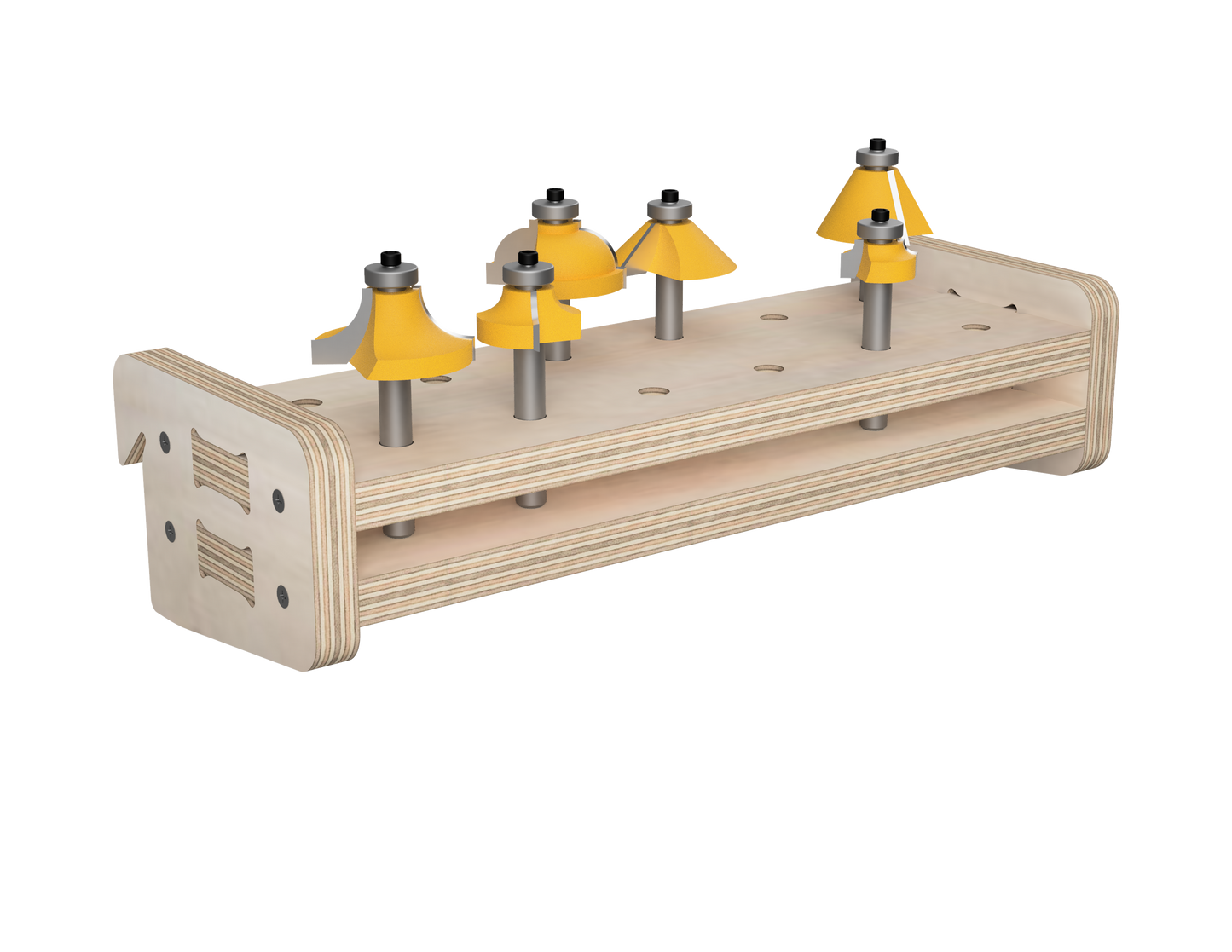 Router Bit Stand - French Cleat Attachment - DXF Files