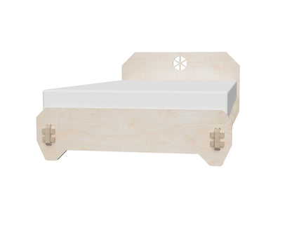 Rendered view of bed (one person) dxf file layout from DXF file