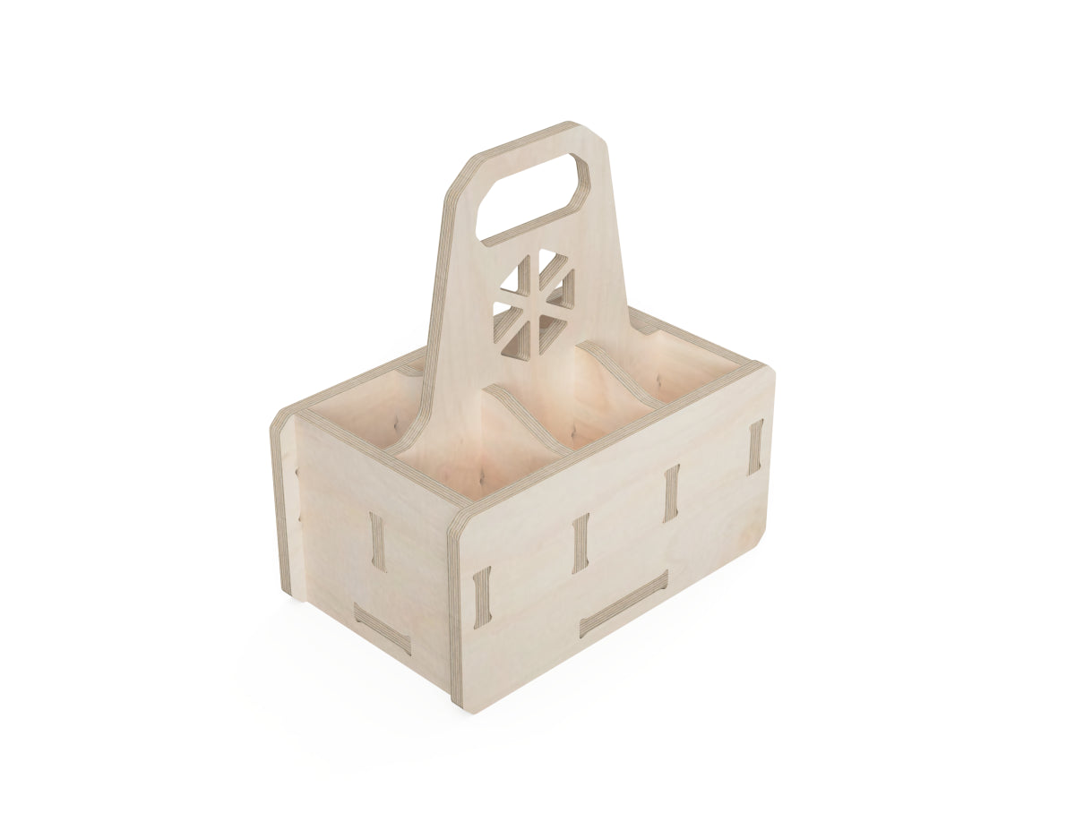 Beer Caddy Free DXF file DXF file rendered from angled view for CNC cutting