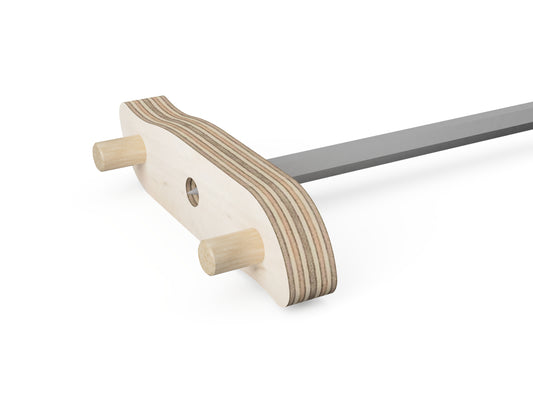 small jig made on a CNC router for marking center line on the workpiece - rendered image.