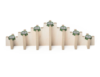 Christmas Candle Bridge - Winter Castle - Free DXF file rendered from angled view for CNC cutting