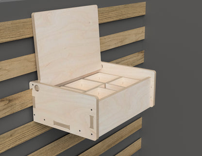 Closed Lid Box - French Cleat Attachment - DXF file rendered from angled view for CNC cutting