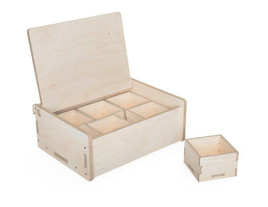 Closed Lid Box - French Cleat Attachment - CNC DXF file design overview