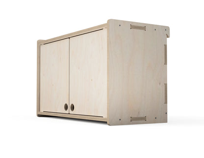 Double Door Cabinet - French Cleat Attachment - CNC-ready design showing joints and assembly features