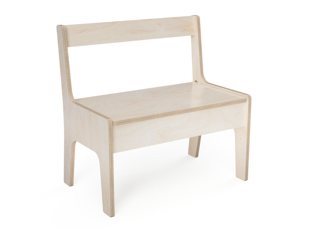 Double Kids Chair with a Built-In Storage Box CNC DXF file design overview