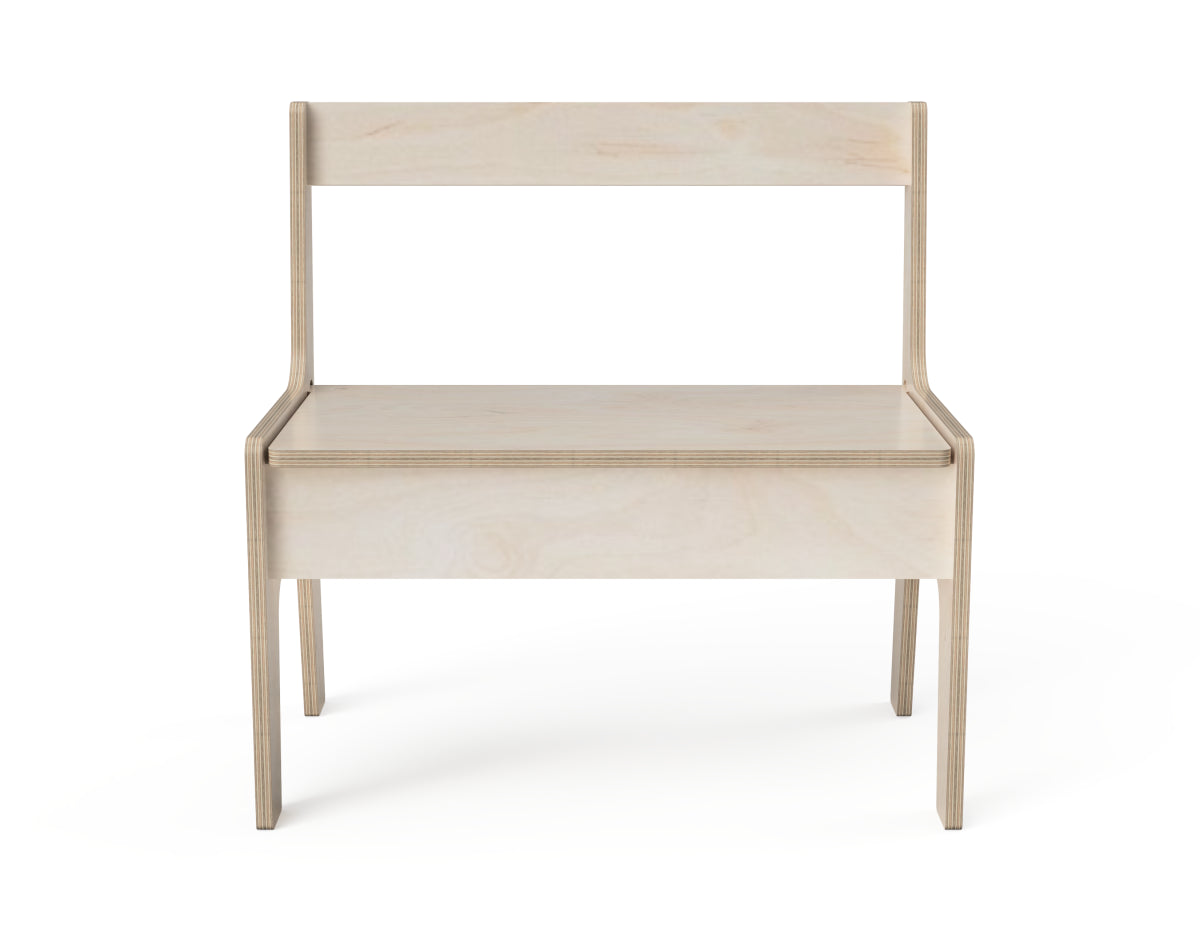 Detailed DXF drawing of double kids chair with a built-in storage box for CNC router