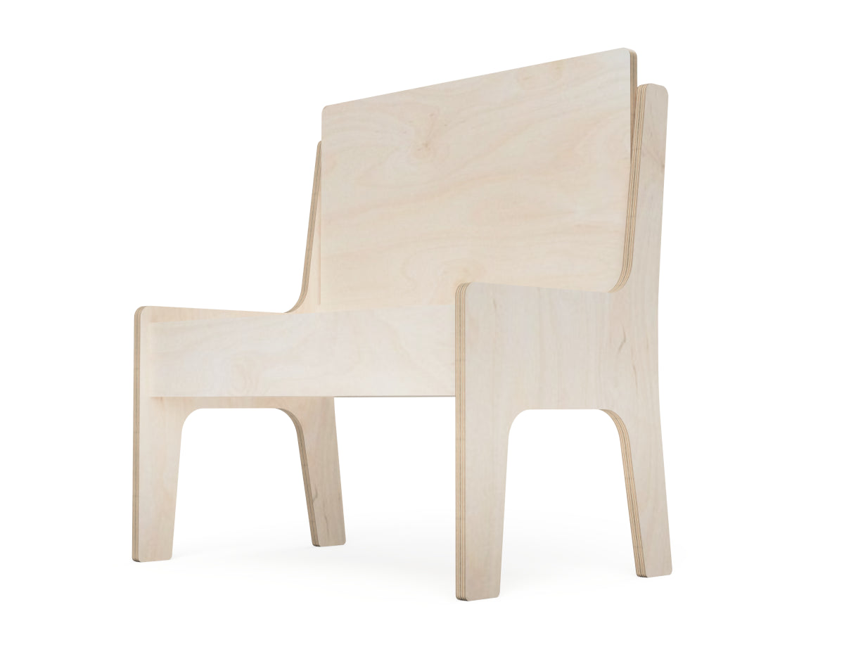 Double Kids Chair with a Built-In Storage Box CNC DXF file design overview