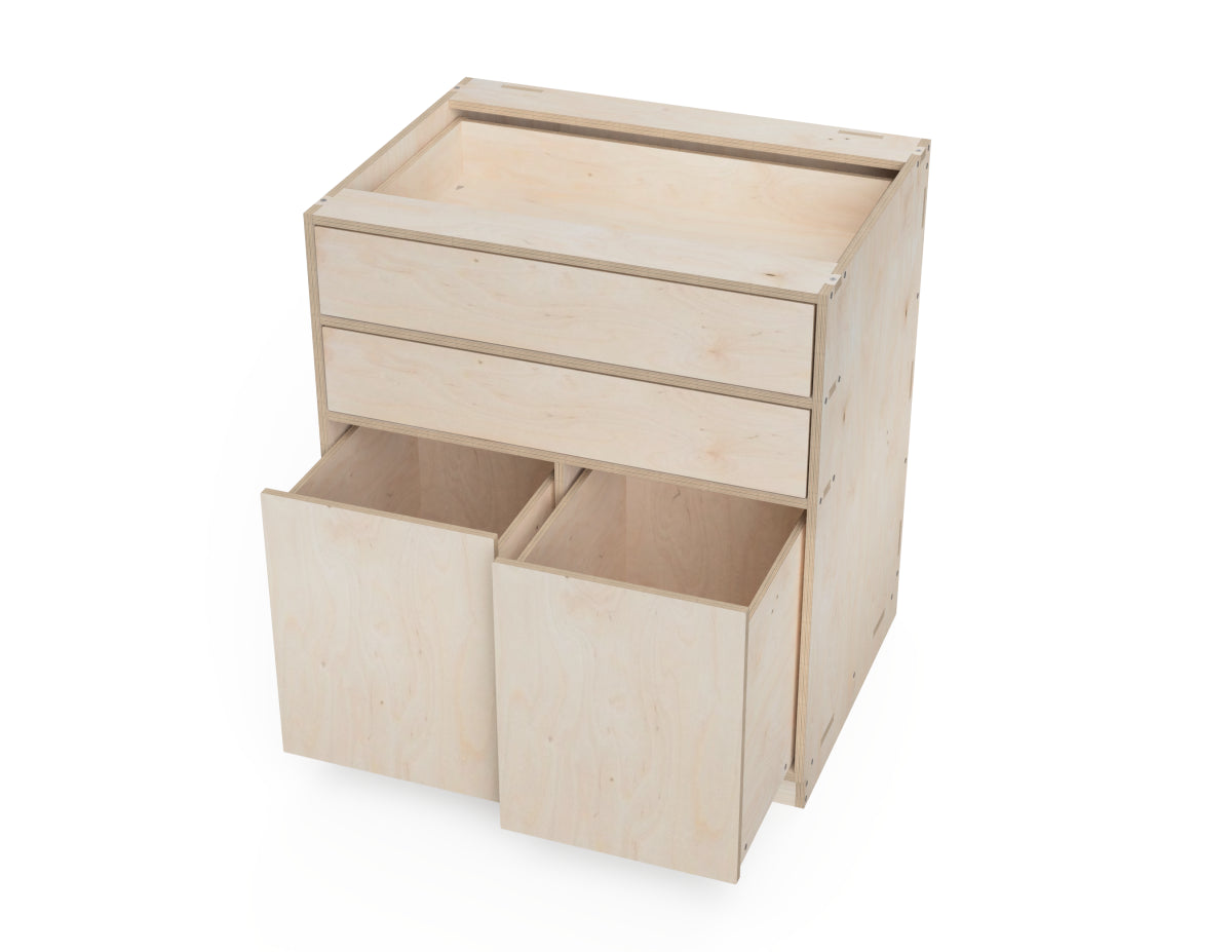 Double Kitchen Cabinet - Large Drawers (Inset Door Cabinets) CNC DXF file design overview