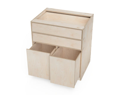 Double Kitchen Cabinet - Large Drawers (Inset Door Cabinets) CNC DXF file design overview