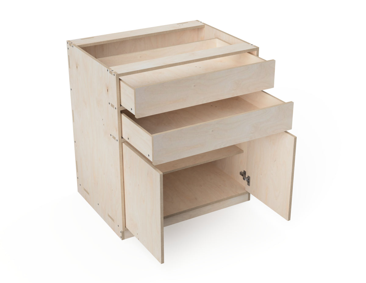 Double Kitchen Cabinet With Two Drawers (Inset Door Cabinets) CNC DXF file design overview