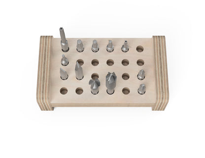 Free DXF files for a plywood driver bit storage rack