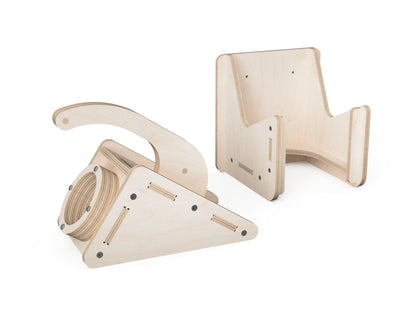 DIY CNC project – dust hose handle and wall mount made from plywood.