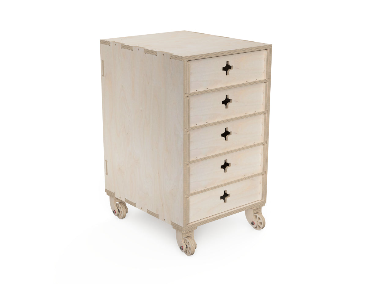 Five Drawer Cabinet For Workshop CNC DXF file design overview