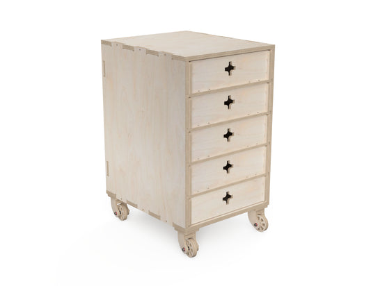 Five Drawer Cabinet For Workshop CNC DXF file design overview