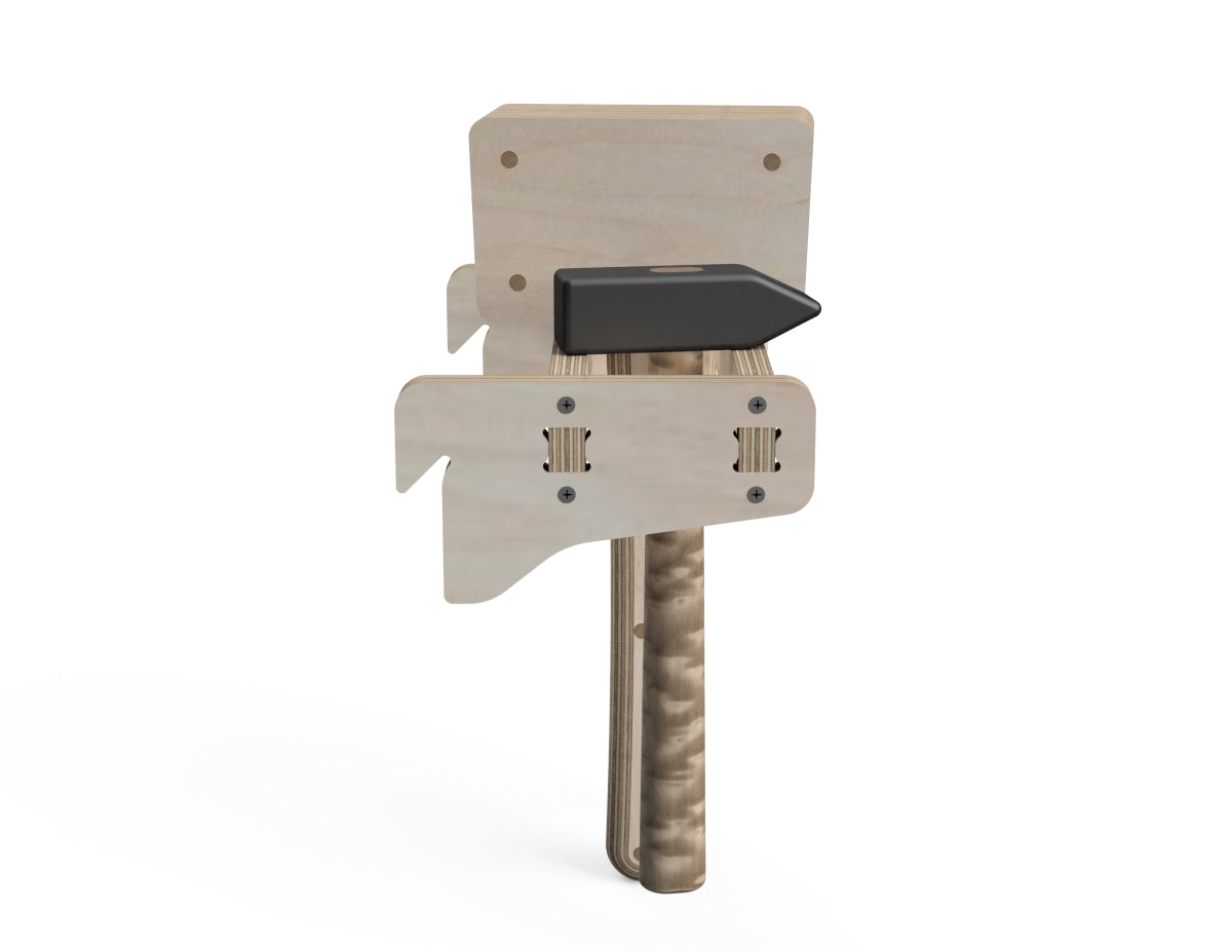 Hammer Holder Rack - French Cleat Attachment - CNC-ready design showing joints and assembly features