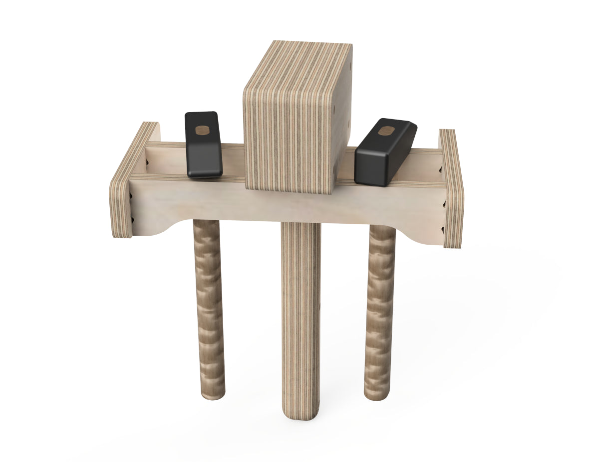 Rendered view of hammer holder rack - french cleat attachment - layout from DXF file