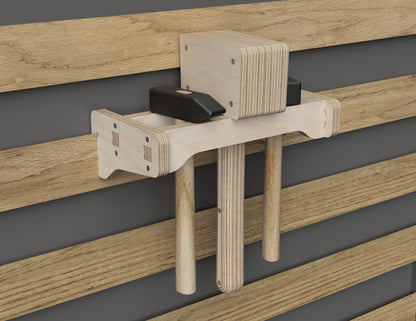 Hammer Holder Rack - French Cleat Attachment - DXF file rendered from angled view for CNC cutting