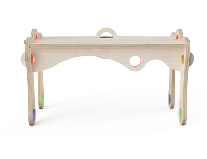 Detailed DXF drawing of kids bench "bubble gum" for CNC router