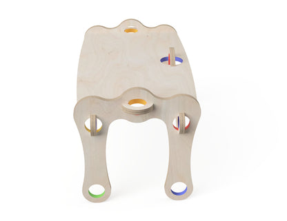 Kids Bench "Bubble Gum" CNC-ready design showing joints and assembly features