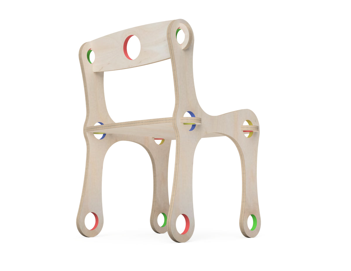 Rendered view of kids chair "bubble gum" layout from DXF file