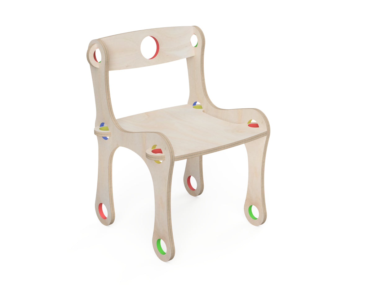 Kids Chair "Bubble Gum" CNC DXF file design overview