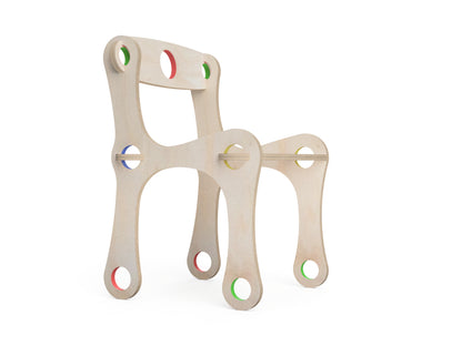 Kids Chair "Bubble Gum" CNC-ready design showing joints and assembly features