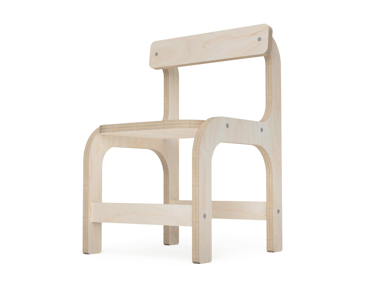 Kids Chair DXF file DXF file rendered from angled view for CNC cutting