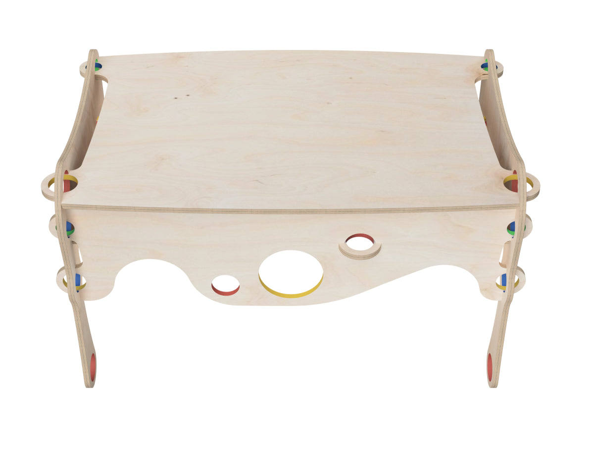 Detailed DXF drawing of kids desk "bubble gum" for CNC router