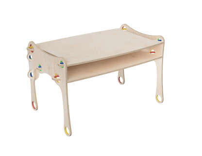Kids Desk "Bubble Gum" DXF file rendered from angled view for CNC cutting