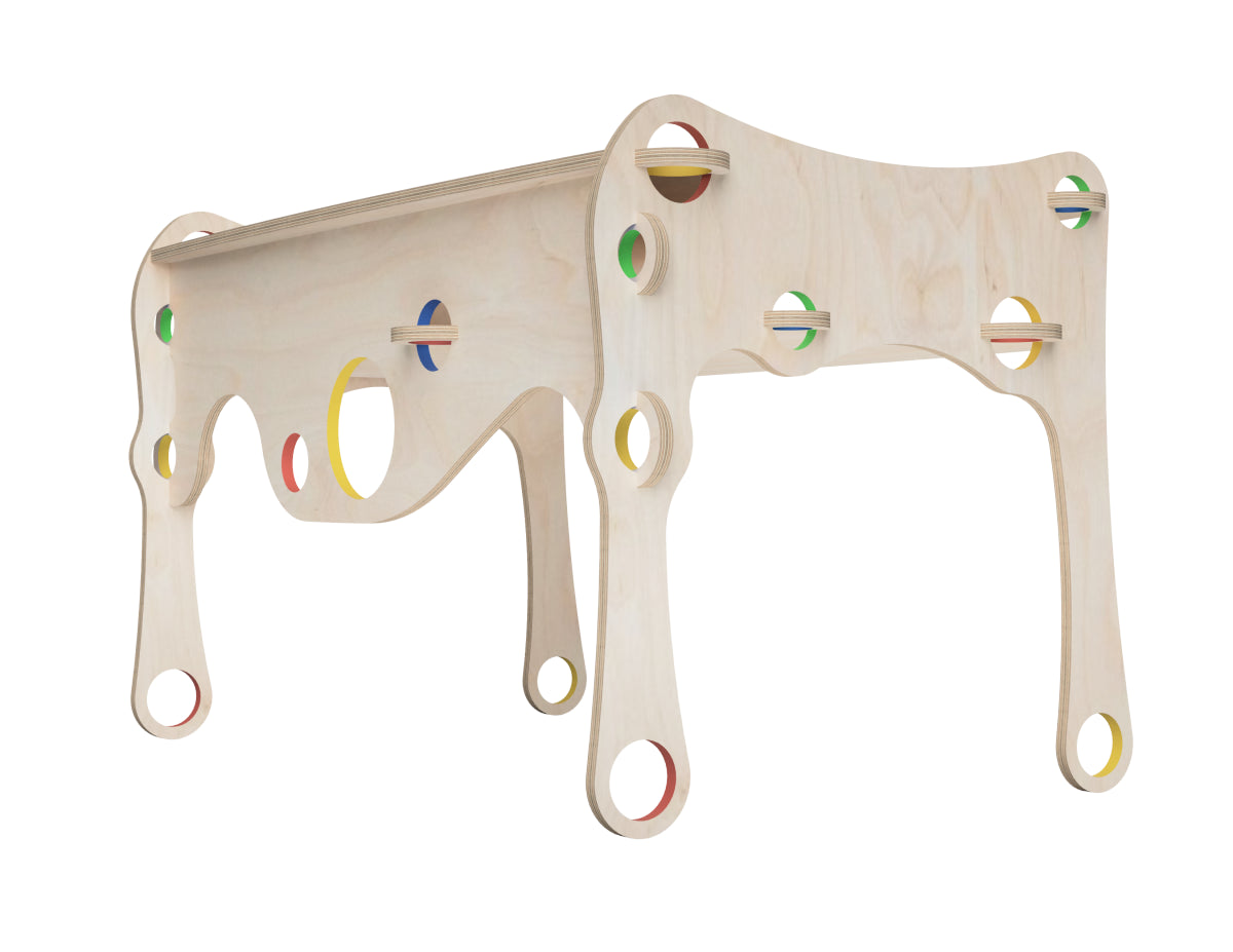 Kids Desk "Bubble Gum" DXF file rendered from angled view for CNC cutting