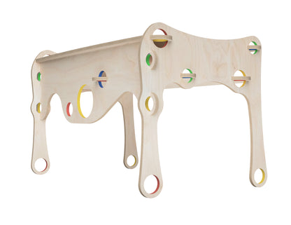 Kids Desk "Bubble Gum" DXF file rendered from angled view for CNC cutting