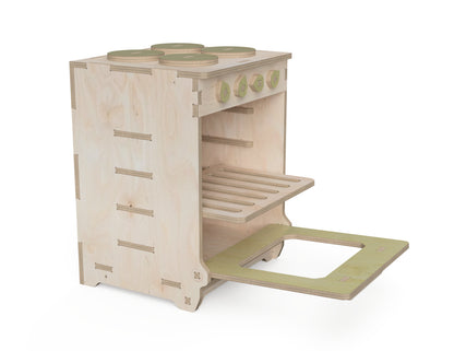 Kids kitchen cooker DXF file CNC-ready design showing joints and assembly features