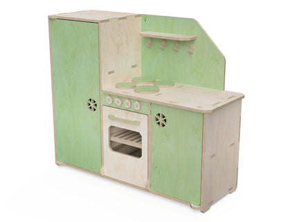Rendered view of kids kitchen set dxf file layout from DXF file
