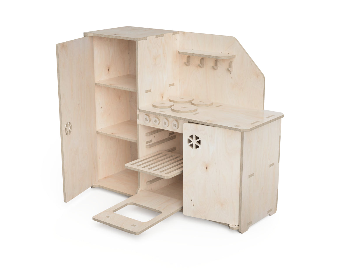 Kids kitchen set DXF file DXF file rendered from angled view for CNC cutting