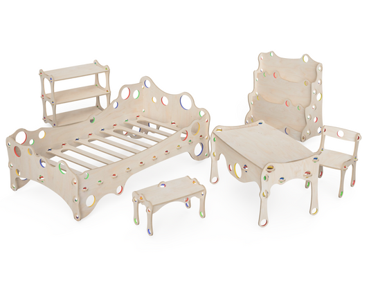 Kids Room Furniture set "Bubble Gum" - DXF File Bundle CNC DXF file design overview