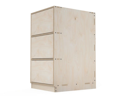 Kitchen Cabinet - 3-Drawers (Inset Door Cabinets) CNC DXF file design overview