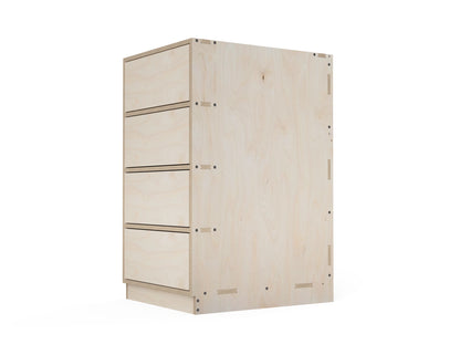 Kitchen Cabinet - 4-Drawers (Inset Door Cabinets) CNC DXF file design overview