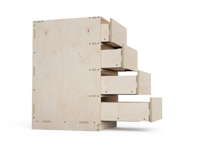 Kitchen Cabinet - 4-Drawers (Inset Door Cabinets) CNC-ready design showing joints and assembly features